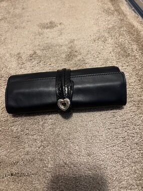 Brighton Black Leather Jewelry Roll